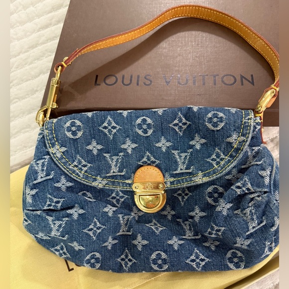 Louis Vuitton mini pleaty monogram denim shoulder bag. - Picture 1 of 9